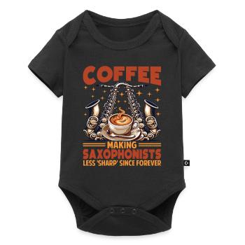 Instrument de musique Saxophoniste Café Vêtements - Body à manches courtes Premium Bébé - noir - Devant
