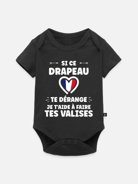 Patriote Flagge Frankreich - Baby Premium Kurzarmbody - Schwarz
