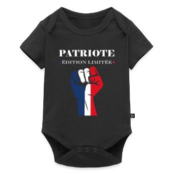 Emblème france patriote - Body à manches courtes Premium Bébé - noir - Devant