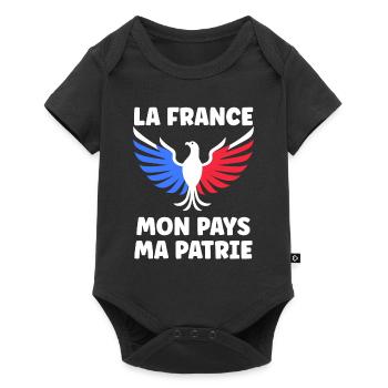 patriote la france mon mapys ma patrie - Body à manches courtes Premium Bébé - noir - Devant