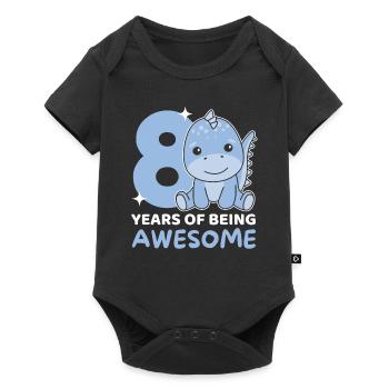 Dino pour les enfants de 8 ans de huit ans - Body à manches courtes Premium Bébé - noir - Devant