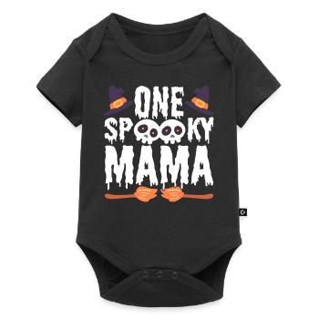 One Spooky Mama Halloween-Fan - Baby Premium Kurzarmbody - Schwarz - Vorne