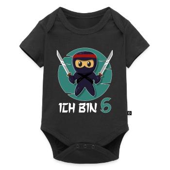 J’ai 6 ans Ninja 6e anniversaire Garçons 6e anniversaire - Body à manches courtes Premium Bébé - noir - Devant