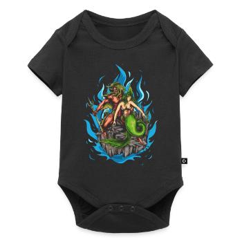 God Poseidon and Mermaid - Baby Premium short-sleeve bodysuit - black - Front
