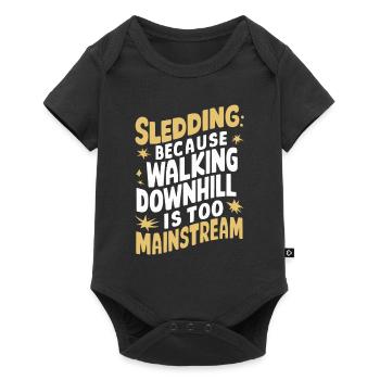Sledding Snow Sled Winter Sport Winter Outdoor - Baby Premium short-sleeve bodysuit - black - Front