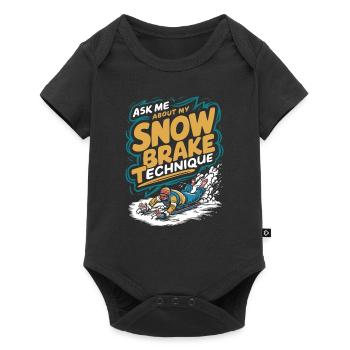 Luge Neige Luge Sport d’hiver Winter Outdood - Body à manches courtes Premium Bébé - noir - Devant