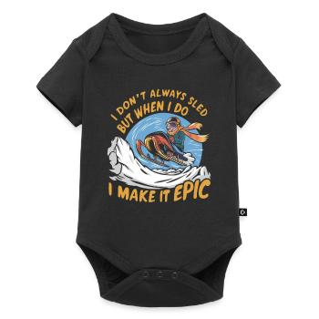 Sledding Snow Sled Winter Sport Winter Outdood - Baby Premium short-sleeve bodysuit - black - Front