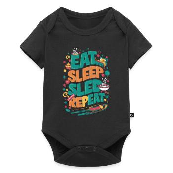 Luge Neige Luge Sport d’hiver Winter Outdood - Body à manches courtes Premium Bébé - noir - Devant