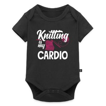 Funny Knitting Knitting Needle Gift - Baby Premium short-sleeve bodysuit - black - Front