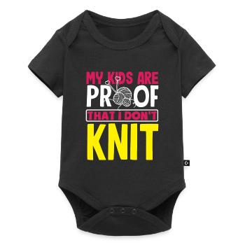 Drôle de tricot à l’aiguille à tricoter cadeau - Body à manches courtes Premium Bébé - noir - Devant