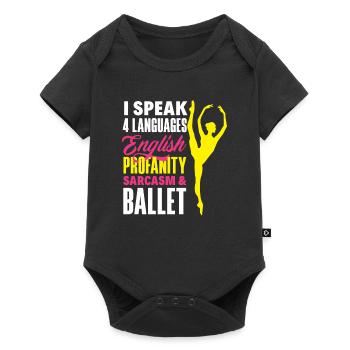Süßes Ballerina Ballettänzerin Geschenk - Baby Premium Kurzarmbody - Schwarz - Vorne