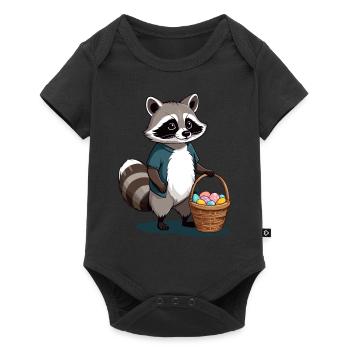Drôle De Costume De Raton Laveur Oeufs De Pâques Mignons - Body à manches courtes Premium Bébé - noir - Devant