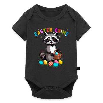 Easter Crime Raccoon Easter Bunny Design - Baby Premium short-sleeve bodysuit - black - Front