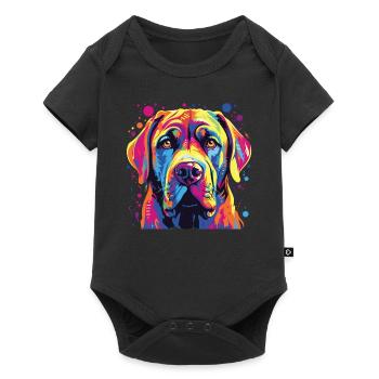 Watercolor Colorful Boerboel - Baby Premium short-sleeve bodysuit - black - Front