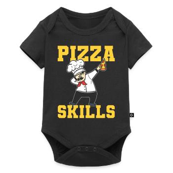 Pizza Skills Pizzabäcker - Baby Premium Kurzarmbody - Schwarz - Vorne