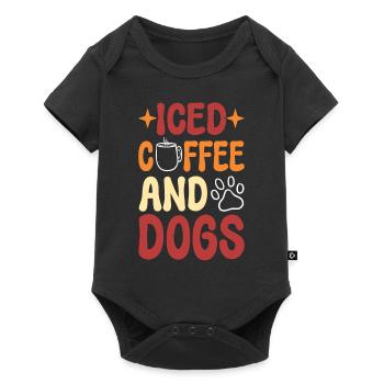 Ice Coffee And Dogs Kaffee-Barista - Baby Premium Kurzarmbody - Schwarz - Vorne