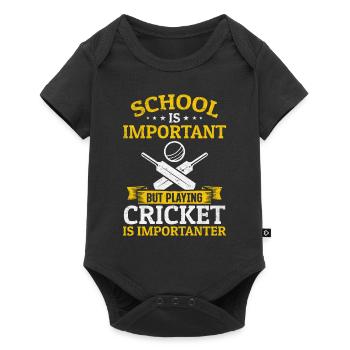 School is important but playing Cricket is importa - Baby Premium short-sleeve bodysuit - black - Front