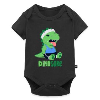 Dino with sore muscles - Baby Premium short-sleeve bodysuit - black - Front