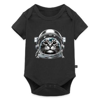 Chat, Astronaute, Astronomie, Système Solaire Externe - Body à manches courtes Premium Bébé - noir - Devant
