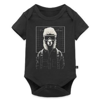 Alpaca Animal Drawing Graphic Llama - Baby Premium short-sleeve bodysuit - black - Front