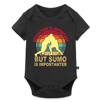 Education is important but Sumo is importanter - Baby Premium short-sleeve bodysuit - black - Front