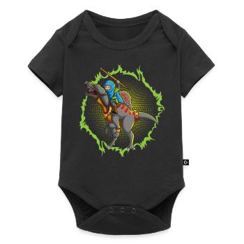 L’attaque ninja avec le Spinosaurus - Body à manches courtes Premium Bébé - noir - Devant