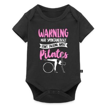 Avertissement de l’instructeur de Pilates - Body à manches courtes Premium Bébé - noir - Devant