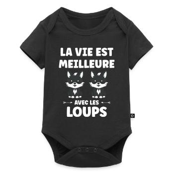 Humour loup - Body à manches courtes Premium Bébé - noir - Devant