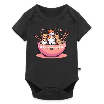 Kitten Noodle Lover Japanese Cute - Baby Premium short-sleeve bodysuit - black - Front