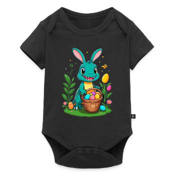 Iconic Easter Dinosaur Dinosaur Easter Bunny - Baby Premium short-sleeve bodysuit - black - Front