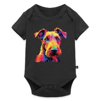 Watercolor Colorful Irish Terrier - Baby Premium short-sleeve bodysuit - black - Front