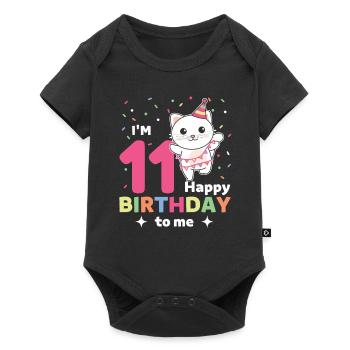 Chat pour les 11 ans pour les enfants de onze ans - Body à manches courtes Premium Bébé - noir - Devant