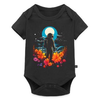 Astronaut Floral Artwork Nature Graphic Motif Astr - Baby Premium short-sleeve bodysuit - black - Front