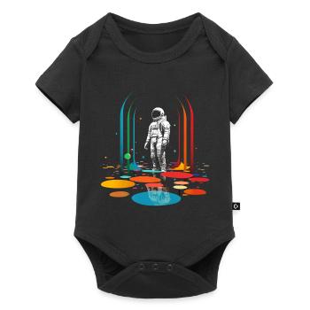 Astronaut Geometric Art Colorful Motif Artwork - Baby Premium short-sleeve bodysuit - black - Front