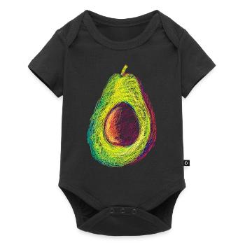 Avocat dessin Art Coloré Motif Graphique Avocat - Body à manches courtes Premium Bébé - noir - Devant