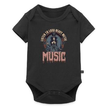 Rock Music Listen Loud Heavy Metal Music - Baby Premium short-sleeve bodysuit - black - Front