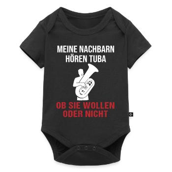 Tuba Sound Nachbarn Hören's Geschenk - Baby Premium Kurzarmbody - Schwarz - Vorne