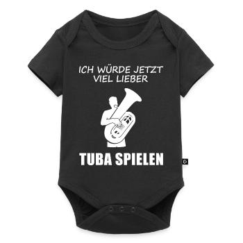 Préfère jouer du tuba, envie de musique - Body à manches courtes Premium Bébé - noir - Devant