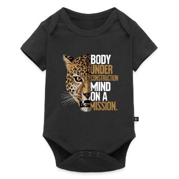 Body Under Construction Mind on a Mission - Baby Premium Kurzarmbody - Schwarz - Vorne