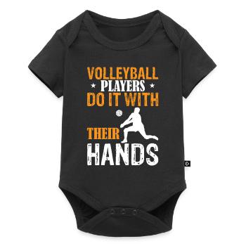 Volleyball Players Do It With Their Hands - Baby Premium short-sleeve bodysuit - black - Front