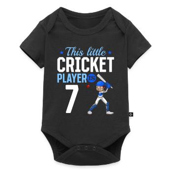 7th Birthday Cricket Player Baby Cricket Player - Baby Premium Kurzarmbody - Schwarz - Vorne