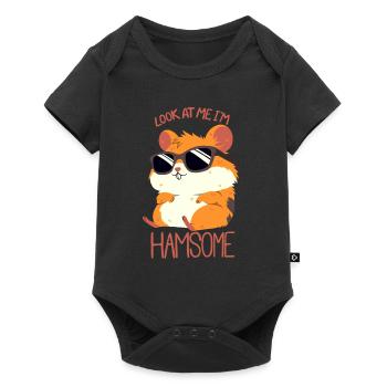 Hamsome Hamster - Baby Premium short-sleeve bodysuit - black - Front