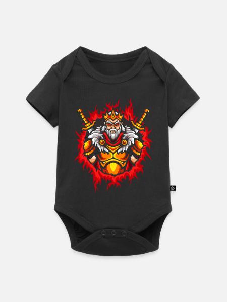 Monarch mit Halbtonfeuer-Hintergrund - Baby Premium Kurzarmbody - Schwarz