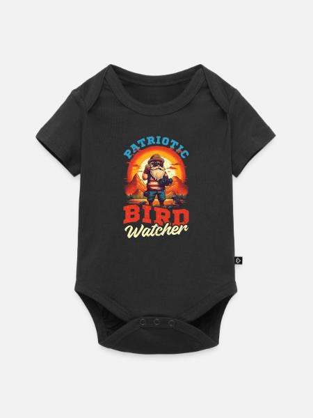 Vogelbeobachter Patriotischer Vogelbeobachter - Baby Premium Kurzarmbody - Schwarz