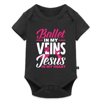 Süßes Ballerina Ballettänzerin Geschenk - Baby Premium Kurzarmbody - Schwarz - Vorne