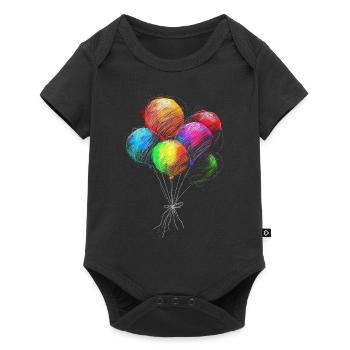 Ballons Dessin Oeuvre Coloré Motif Graphique - Body à manches courtes Premium Bébé - noir - Devant