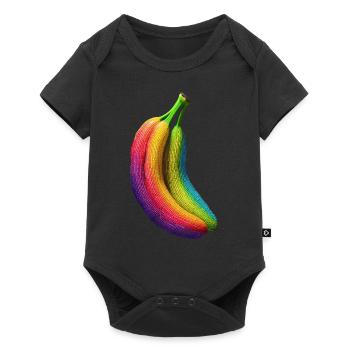 Banana Pixel Artwork Fruit Colorful Graphic Banana - Baby Premium short-sleeve bodysuit - black - Front