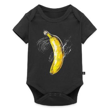 Banana Painting Art Fruit Graphic Motif Banana - Baby Premium short-sleeve bodysuit - black - Front