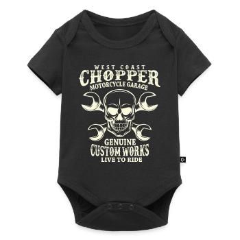 Skull Biker Saying West Coast Chopper - Baby Premium short-sleeve bodysuit - black - Front