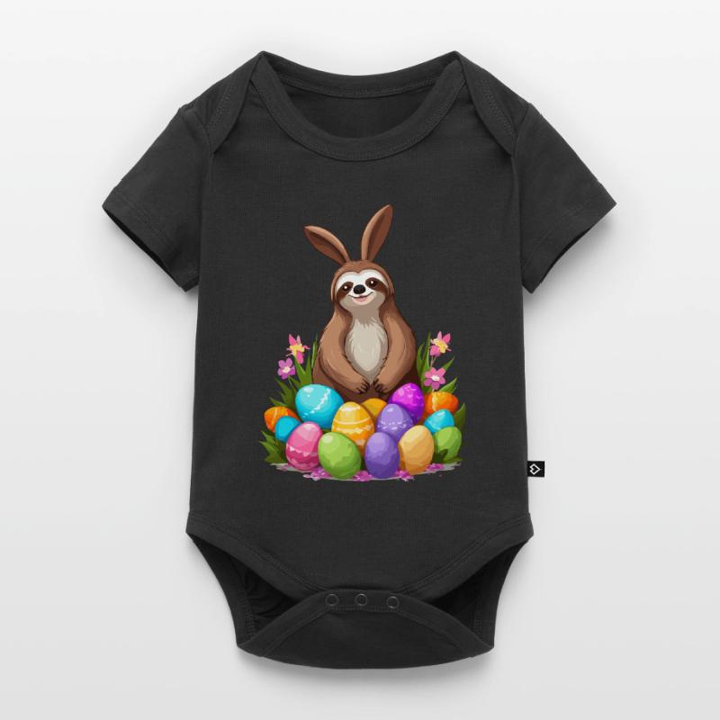 Funny Sloth Easter Bunny Cute Easter Design Baby Premium short-sleeve bodysuit